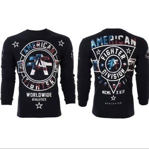 American Fighter Mens Long Sleeve Shirt SILVER LAKE PATRIOT Black S-3XL